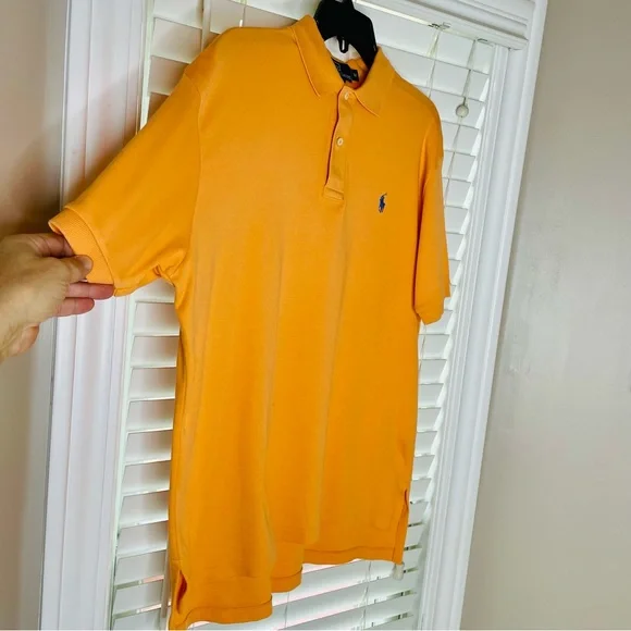 🩷 POLO BY RALPH LAUREN MENS SIZE MEDIUM PEACH COLOR 🍑 COTTON GREAT CONDITION - Picture 3 of 4